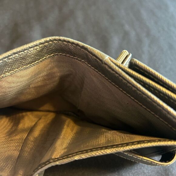 Salvatore Ferragamo Gold/Taupe/Army Greenish Women's Wallet Vintage Good Cond - Picture 11 of 12